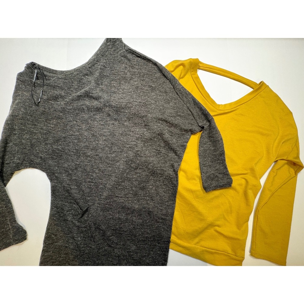 Cecico & Turquoise Haven Womens Tops Bundle Grey Off Shoulder Yellow V-Neck L